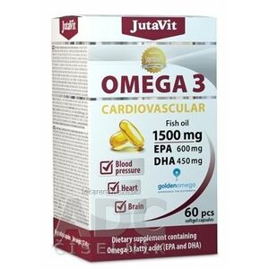 JutaVit Omega 3 Kardiovaskulár 1500 mg cps (EPA 600 mg, DHA 450 mg) 1x60 ks vyobraziť