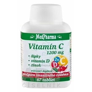 MedPharma Vitamín C 1200 mg - šípky, vit. D, zinok tbl 1x67 ks vyobraziť