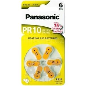 Panasonic PR10 batérie (PR230L) (PR536) do načúvacích prístrojov 1x6 ks vyobraziť