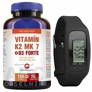 Pharma Activ Vitamín K2 MK 7 + D3 FORTE tbl 100+25 zdarma (125 ks) + Fitness náramok, 1x1 set vyobraziť