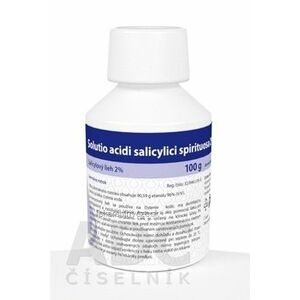 Solutio acidi salicylici spirituosa 2 % sol der (fľ.HDPE biela) 1x100 g vyobraziť