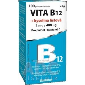 Vitabalans VITA B12 + kyselina listová (1 mg/ 400 mcg) pastilky 1x100 ks vyobraziť