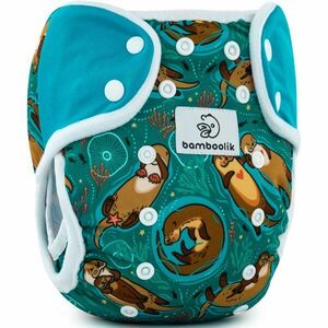 Bamboolik DUO Diaper Cover prateľné vrchné nohavičky na patentky Otters in Love + Turquoise vyobraziť