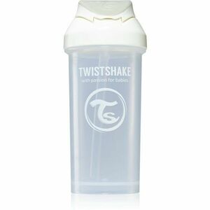 Twistshake Straw Cup fľaša s rúrkou 6m+ White 360 ml vyobraziť