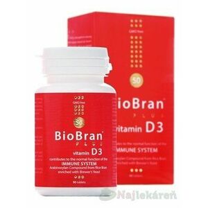 BioBran Plus vitamín D3 90tbl, Akcia vyobraziť