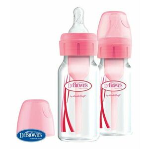 DR.BROWN'S Fľaša antikolik Options+ úzka 2x120 ml plast ružová vyobraziť