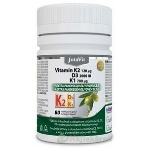 JutaVit Vitamín K2 120 µg, D3 2000 IU, K1 700 µg, 60 cps vyobraziť