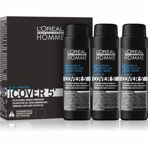 L’Oréal Professionnel Homme Cover 5' tónovacia farba na vlasy odtieň 5 Light Brown 3x50 ml vyobraziť