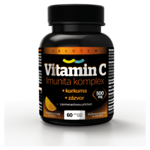 SALUTEM Vitamin C 500 mg Imunita kurkuma + zázvor 60 cmúľacích tabliet vyobraziť