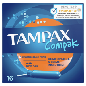 Tampax Compak Super tampóny s aplikátorom 16ks vyobraziť