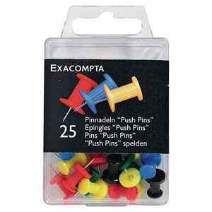 EXACOMPTA Pripináčiky tvarované, farebné, Ø 10 mm, 25 kusov vyobraziť