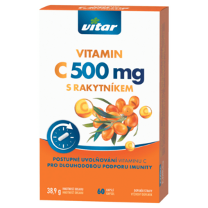 VITAR Vitamin C 500 mg s rakytníkom kapsule s postupným uvoľňovaním 60 ks vyobraziť