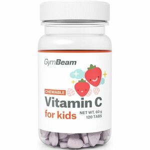 GymBeam Vitamin C for Kids tablety na podporu imunitného systému príchuť Strawberry 120 tbl vyobraziť