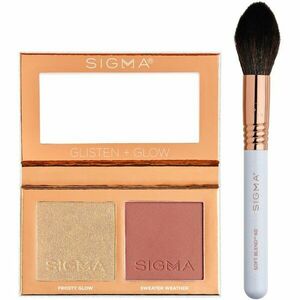 Sigma Beauty Glisten + Glow Cheek Duo lícenka s rozjasňovačom so štetčekom 128, 2 g vyobraziť