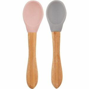 Minikoioi Spoon with Bamboo Handle lyžička Pinky Pink/Powder Grey 2 ks vyobraziť
