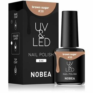 NOBEA UV & LED Nail Polish gélový lak na nechty s použitím UV/LED lampy lesklý odtieň Brown sugar #38 6 ml vyobraziť