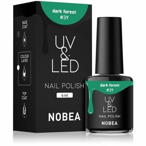 NOBEA UV & LED Nail Polish gélový lak na nechty s použitím UV/LED lampy lesklý odtieň Dark forest #39 6 ml vyobraziť