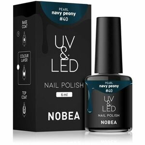 NOBEA UV & LED Nail Polish gélový lak na nechty s použitím UV/LED lampy lesklý odtieň Navy peon #40 6 ml vyobraziť