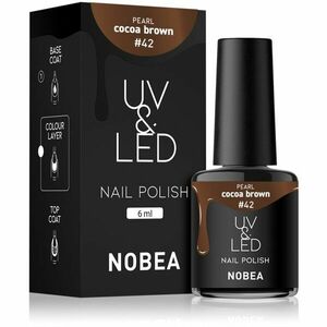 NOBEA UV & LED Nail Polish gélový lak na nechty s použitím UV/LED lampy lesklý odtieň Cocoa brown #42 6 ml vyobraziť