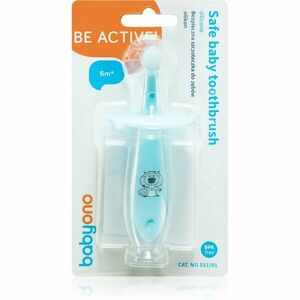 BabyOno Safe Baby Toothbrush zubná kefka pre deti 6m+ Blue 1 ks vyobraziť