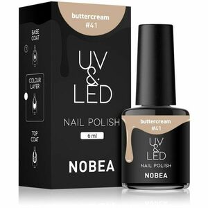 NOBEA UV & LED Nail Polish gélový lak na nechty s použitím UV/LED lampy lesklý odtieň Buttercream #41 6 ml vyobraziť