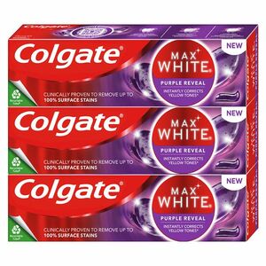 COLGATE Max White Purple Reveal bieliaca zubná pasta 3 x 75ml vyobraziť