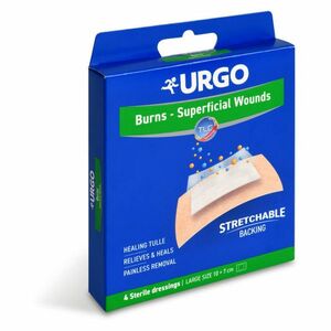 URGO Burns lipidokoloidné náplasti na popáleniny 10 x 7 cm 4 kusy vyobraziť