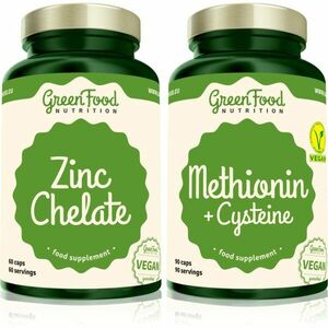 GreenFood Nutrition Methionin with Cysteine + Zinc Chelate sada (pre krásne vlasy, pleť a nechty) vyobraziť