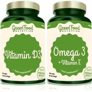 GreenFood Nutrition Omega 3 with Vitamin E + Vitamin D3 sada (na podporu činnosti nervovej sústavy) vyobraziť