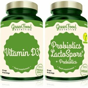 GreenFood Nutrition Probiotics Lactospore® with Prebiotics + Vitamin D3 sada (na podporu trávenia) vyobraziť