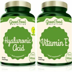 GreenFood Nutrition Hyaluronic Acid + Vitamin E sada (pre krásne vlasy a pokožku) vyobraziť