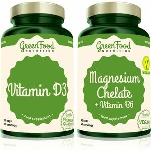 GreenFood Nutrition Magnesium Chelate with Vitamin B6 + Vitamin D3 sada (na podporu imunitného systému) vyobraziť