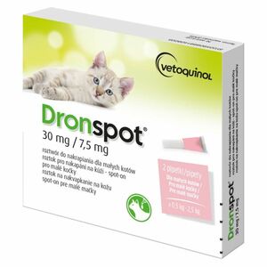DRONSPOT 30 mg/7, 5 mg spot-on pre malé mačky 2x0, 35 ml vyobraziť