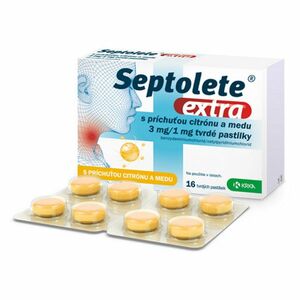 SEPTOLETE Extra citrón a med 3 mg/1 mg 16 pastiliek vyobraziť