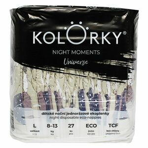 KOLORKY Night Moments nočné jednorazové ekoplienky vesmír L (8-13 kg) 27 ks vyobraziť