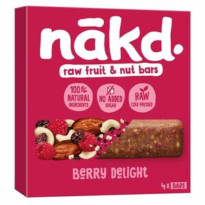 NAKD Berry delight ovocno orieškové raw tyčinky s malinami 4 x 35 g vyobraziť