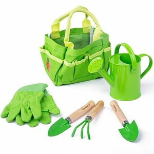 BIGJIGS Toys záhradná súprava náradie v plátennej taške zelená 6 ks vyobraziť