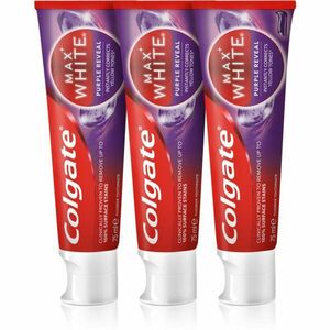 Colgate Max White Purple Reveal osviežujúca zubná pasta 3x75 ml vyobraziť