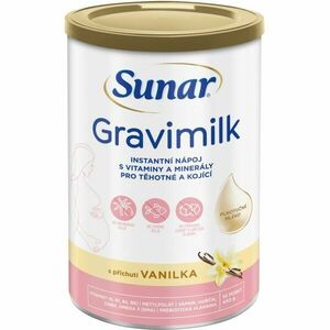 Sunar Gravimilk s príchuťou vanilka rozpustný mliečny nápoj v prášku obohatený o vitamíny a minerálne látky pre tehotné a dojčiace ženy 450 g vyobraziť