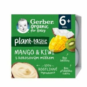 GERBER Organic rastlinný dezert mango a kiwi s kokosovým mliekom od ukonč. 6. mesiaca 4x90 g vyobraziť