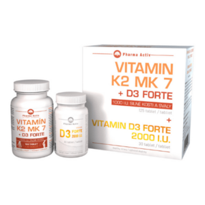 PHARMA ACTIV Vitamín K2 MK 7 + D3 forte 1000 I.U. 125 + 30 tabliet vyobraziť