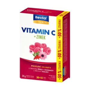 VITAR Vitamín C + zinok echinacea a šípka príchuť malina 30 + 15 zadarmo 45 tabliet vyobraziť