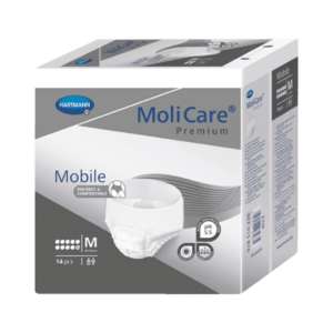 MOLICARE Premium mobile 10 kvapiek M nohavičky inkontinenčné plienkové sivé 80 - 120 cm 2626 ml 14 ks vyobraziť