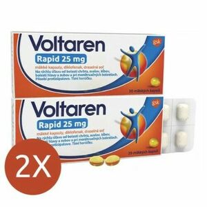 VOLTAREN Rapid 25 mg pre rýchlu uľavu od bolesti 20 kapsúl - balenie 2 ks vyobraziť