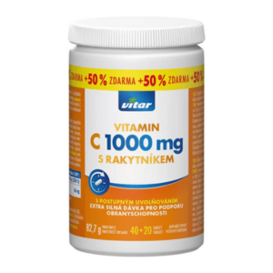 VITAR Vitamin C 1000 mg s rakytníkom s postupným uvoľňovaním 40+20 tabliet zdarma vyobraziť