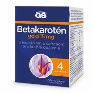GS Betakarotén gold 15 mg s nechtíkom a šafranom 80 + 40 120 kapsúl vyobraziť