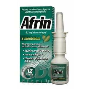 Afrin 0, 5 mg/ml nosový sprej s mentolom aer nao (fľ.HDPE) 1x15 ml vyobraziť