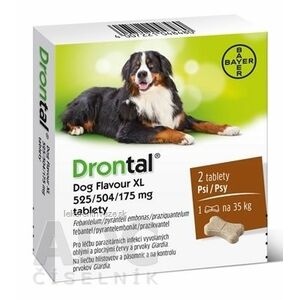 Drontal Dog Flavour XL 525/504/175 mg tablety tbl 1x2 ks vyobraziť