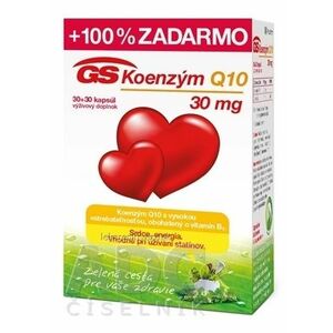 GS Koenzým Q10 30 mg NOVÝ cps (s vitamínom B1) 30+30 zadarmo (60 ks) vyobraziť