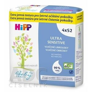HiPP BabySANFT Vlhčené obrúsky ultra sensitiv, čistiace (inov. 2021) 4x52 ks vyobraziť